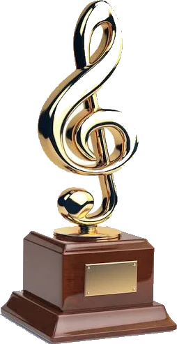Gold music award trophy